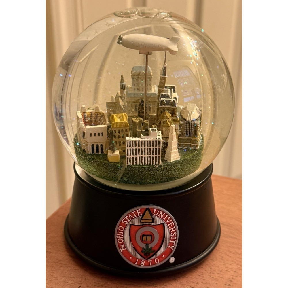 RARE The Ohio State University Buckeyes Snow‎ Globe Music Box Three Jays Imports